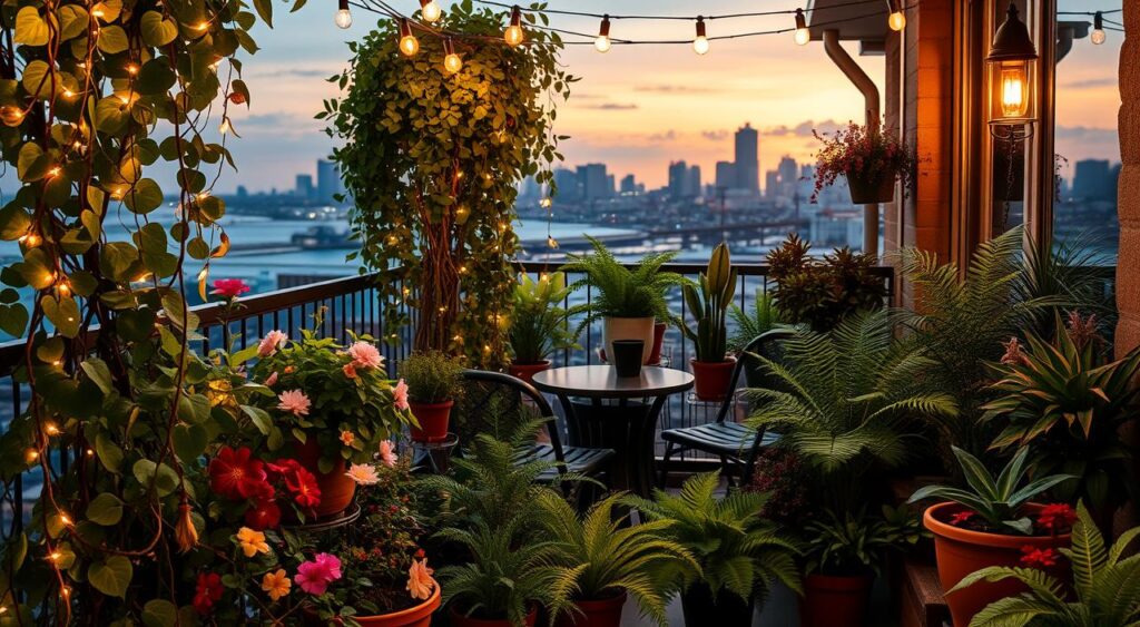 Como Decorar uma Varanda Pequena com Plantas e Luzes
